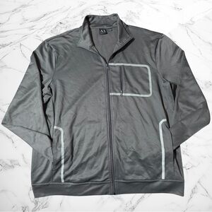Armani Exchange EA7 Tech-Jersey Reflective Track Jacket Charcoal Grey Size XXL